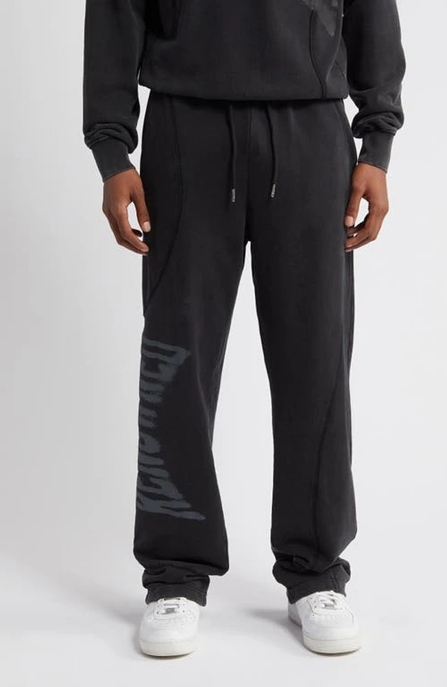 Renowned Lucid Arch Logo Cotton Graphic Sweatpants Washed Black at Nordstrom,