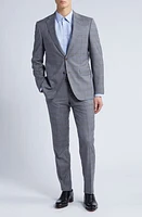 Ted Baker London Jay Slim Fit Windowpane Check Wool Suit Medium Grey at Nordstrom,