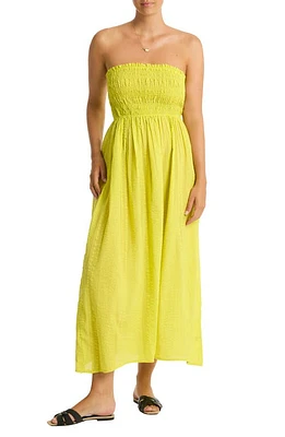 Sea Level Heatwave Strapless Cotton Cover-Up Dress at Nordstrom,