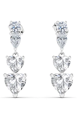 HauteCarat Lab Created Diamond Heart Drop Earrings in 18K Gold at Nordstrom