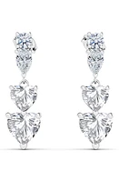 HauteCarat Lab Created Diamond Heart Drop Earrings in 18K Gold at Nordstrom