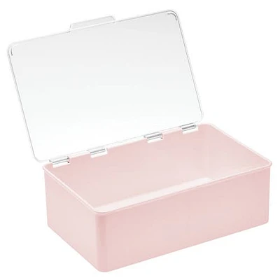 mDesign Plastic Household Box Organizer Container, Hinged Lid in Light Pink/clear at Nordstrom