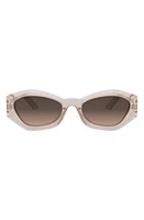 'DiorSignature B1U 55mm Butterfly Sunglasses in Shiny Pink /Gradient Roviex at Nordstrom