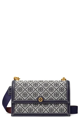 Tory Burch T Monogram Jacquard Shoulder Bag in Tory Navy at Nordstrom