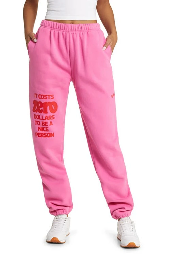 THE MAYFAIR GROUP It Costs 0 Graphic Joggers Pink at Nordstrom,