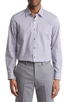 DANIEL HECHTER Trim Fit Windowpane Check Cotton Dress Shirt at Nordstrom,