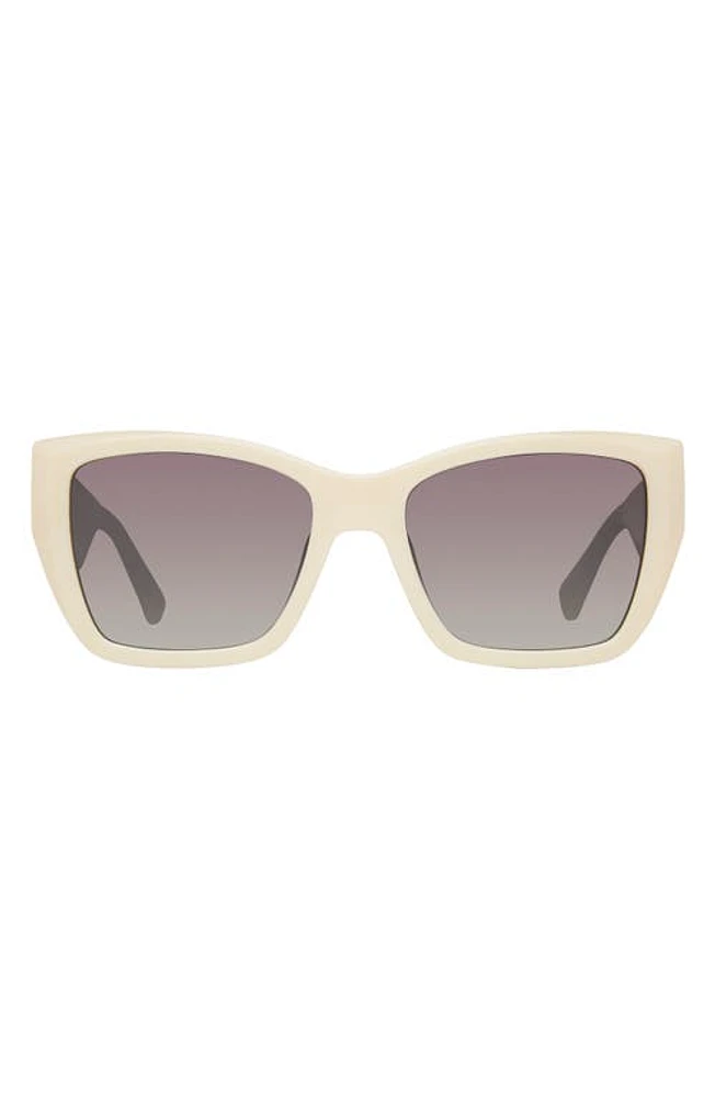 Kurt Geiger London 54mm Rectangular Sunglasses in Bone Opaque/Gray Gradient at Nordstrom