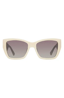 Kurt Geiger London 54mm Rectangular Sunglasses in Bone Opaque/Gray Gradient at Nordstrom