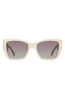 Kurt Geiger London 54mm Rectangular Sunglasses in Bone Opaque/Gray Gradient at Nordstrom