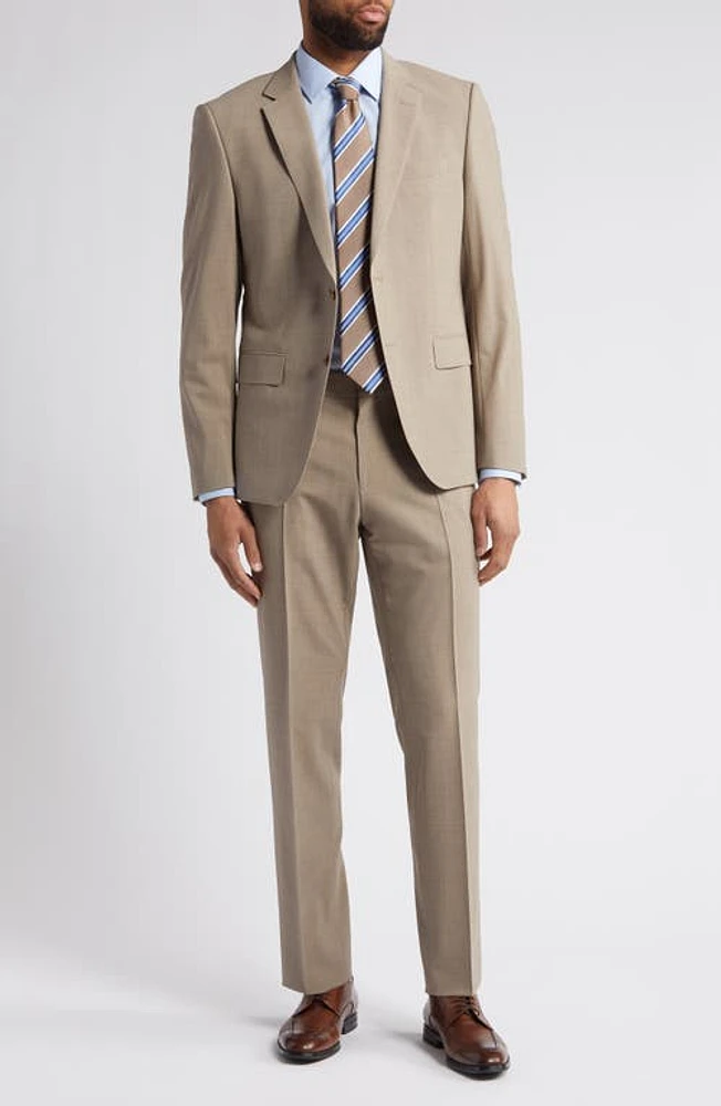 BOSS Huge Stretch Wool Suit Medium Beige at Nordstrom,