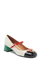 Jeffrey Campbell Jitterbug Cap Toe Mary Jane Pump Ivory Black Pat Red Cb at Nordstrom,