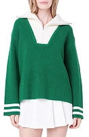 English Factory Colorblock Half-Zip Sweater at Nordstrom,