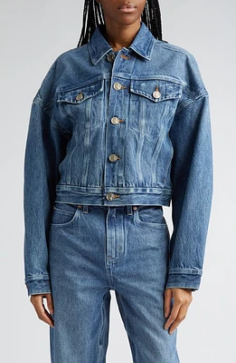 Alexander Wang Rounded Silhouette Denim Trucker Jacket Vintage Medium Indigo at