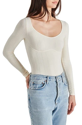 Steve Madden Serent Cable Knit Bodysuit Cream at Nordstrom,