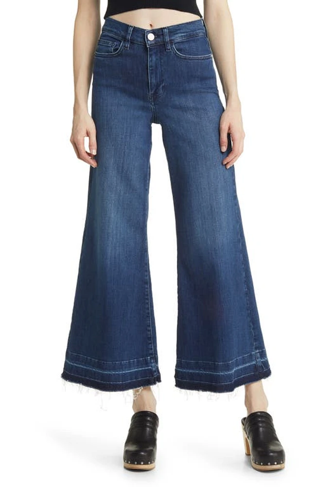 FRAME Le Palazzo Release Hem Crop Wide Leg Jeans Thunderstorm at Nordstrom,