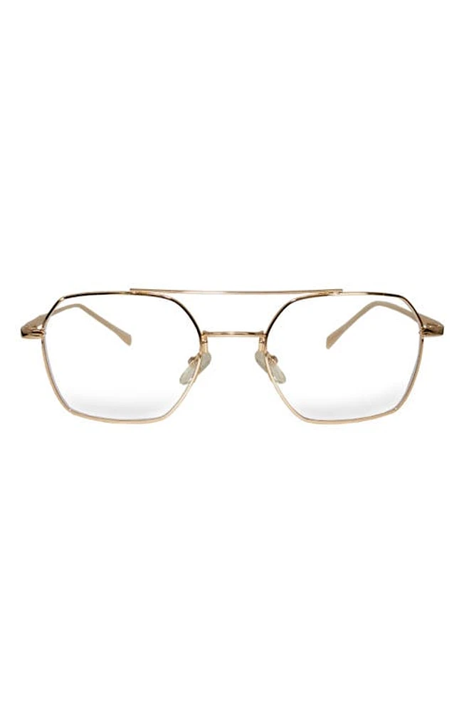 Fifth & Ninth Loki 51mm Geometric Blue Light Blocking Glasses in Gold/Clear at Nordstrom