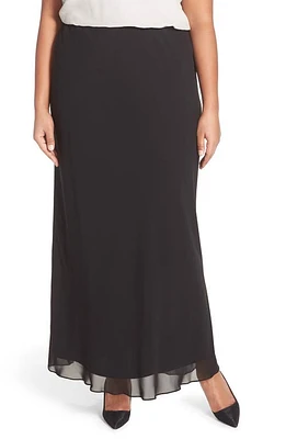 Alex Evenings Chiffon Maxi Skirt Black at Nordstrom,