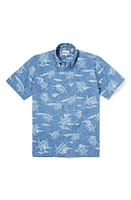 Reyn Spooner Honu Aukai Classic Fit Short Sleeve Button-Down Shirt Blue Horizon at Nordstrom,