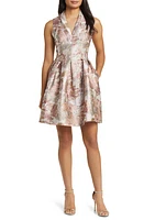 Vince Camuto Metallic Jacquard Sleeveless Fit & Flare Dress in Mauve at Nordstrom, Size 2