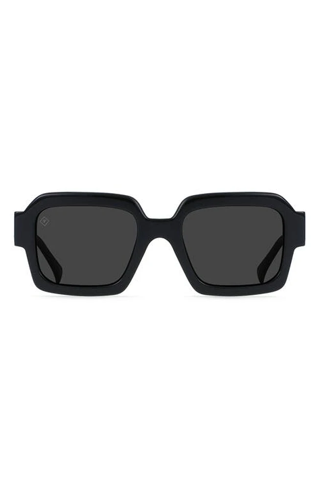 RAEN Mystiq 52mm Polarized Square Sunglasses in Recycled Black/Smoke Polar at Nordstrom