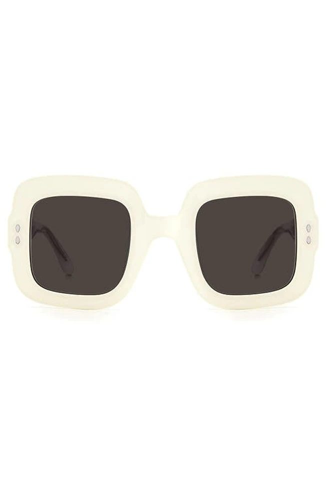 Isabel Marant 49mm Square Sunglasses in Ivory /Grey at Nordstrom