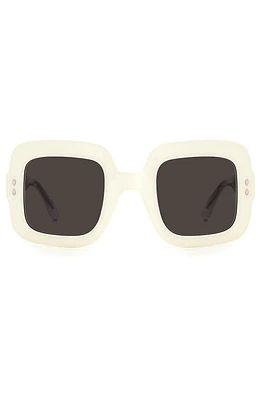 Isabel Marant 49mm Square Sunglasses in Ivory /Grey at Nordstrom