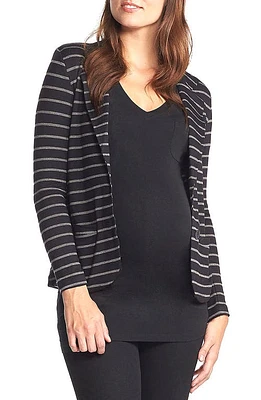 Tart Maternity Essential Maternity Blazer in Black/Grey Stripe at Nordstrom, Size Small