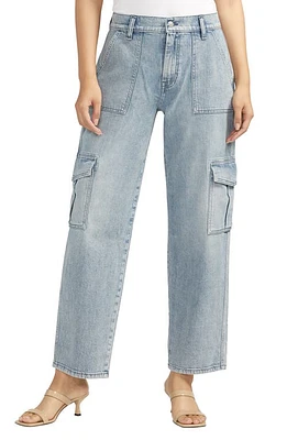 Silver Jeans Co. High Waist Ankle Cargo Indigo at Nordstrom