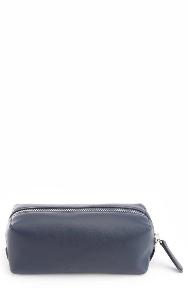 ROYCE New York Minimalist Leather Utility Bag in Navy Blue at Nordstrom