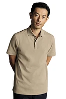 Charles Tyrwhitt Solid Short Sleeve Cotton Pique Polo Taupe at Nordstrom,