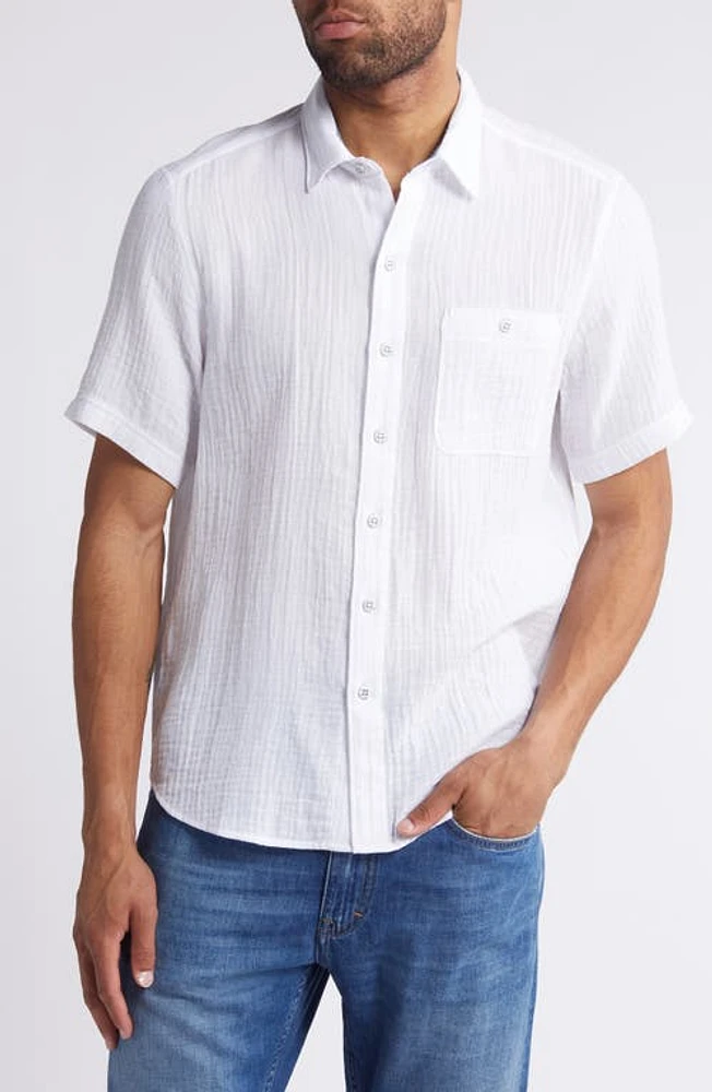 Tommy Bahama Beachside Cruiser Short Sleeve Seersucker Button-Up Shirt in White at Nordstrom