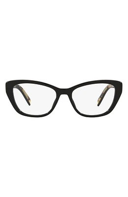 Prada 52mm Cat Eye Optical Glasses in Black at Nordstrom