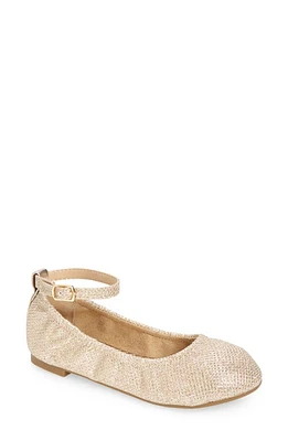 DREAM PAIRS Kids' Ankle Strap Ballerina Flat Gold at Nordstrom, M