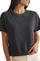 Marine Layer Slub Cotton Crop T-Shirt in Soft Black at Nordstrom, Size X-Large