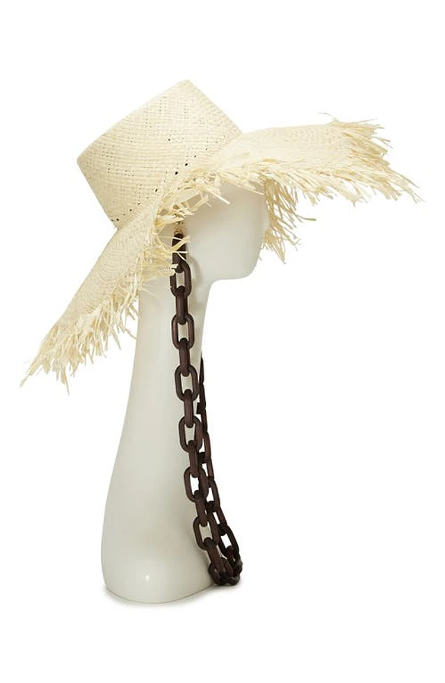 Nordstrom Eugenia Kim Valentina Chain Strap Raffia Sun Hat  display picture 1