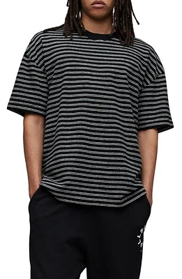 AllSaints Ricky Stripe T-Shirt in Black/White at Nordstrom, Size Medium