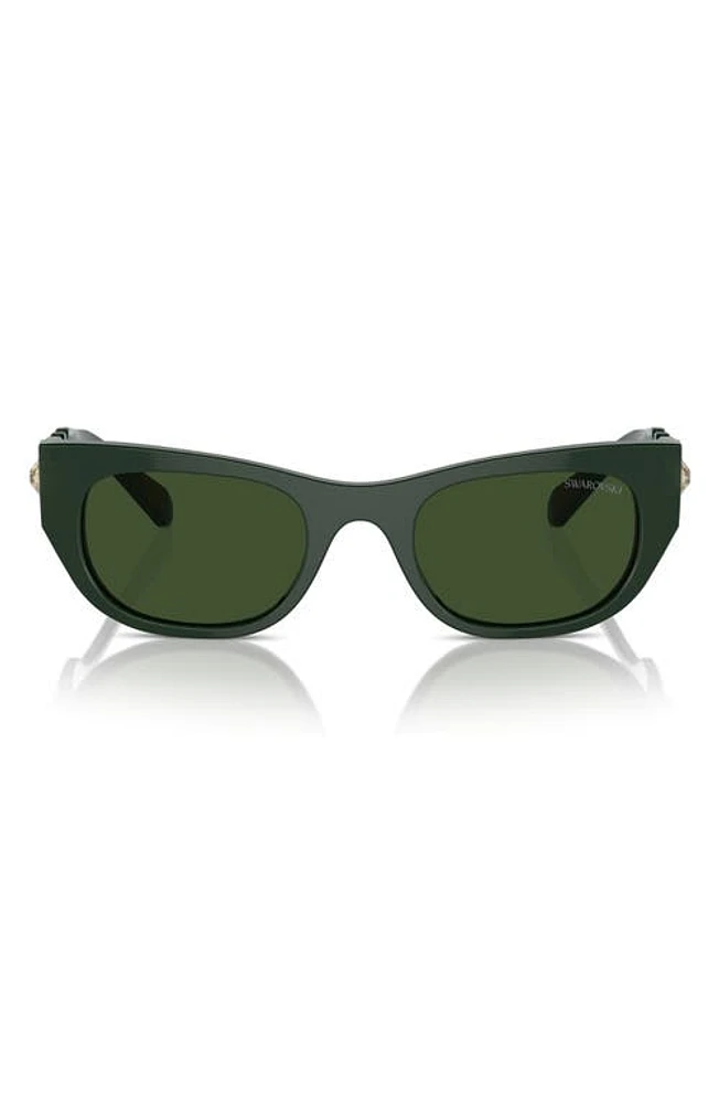 Swarovski 53mm Pillow Sunglasses in Dark Green at Nordstrom