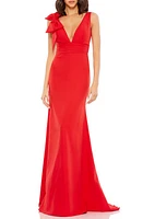 Mac Duggal Bow Shoulder V-Neck Gown at Nordstrom,