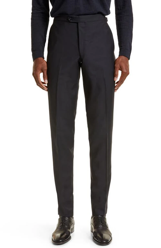 Thom Sweeney Tailored Wool Blend Tuxedo Trousers Midnight Navy at Nordstrom, Us