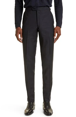 Thom Sweeney Tailored Wool Blend Tuxedo Trousers Midnight Navy at Nordstrom, Us