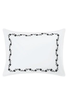 Matouk Daphne Floral Embroidered Sham in Charcoal at Nordstrom