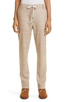 Eleventy Plaid Drawstring Waist Virgin Wool Blend Pants Sabbia at Nordstrom, Us