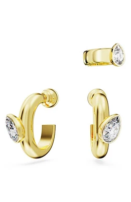 Swarovski Dextera Hoops & Cuff Earring Set in Gold at Nordstrom