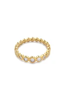 Monica Vinader Lab Created Diamond Half Eternity Ring 18Ct Gold Vermeil /Diamond at