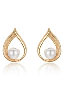 Ettika Imitation Pearl Teardrop Earrings in Gold at Nordstrom