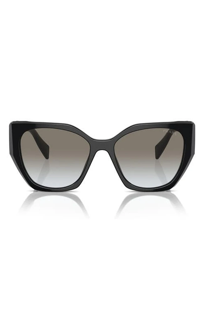 Prada 56mm Gradient Polarized Rectangular Sunglasses in Black at Nordstrom