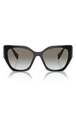 Prada 56mm Gradient Polarized Rectangular Sunglasses in Black at Nordstrom