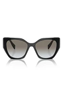 Prada 56mm Gradient Polarized Rectangular Sunglasses in Black at Nordstrom