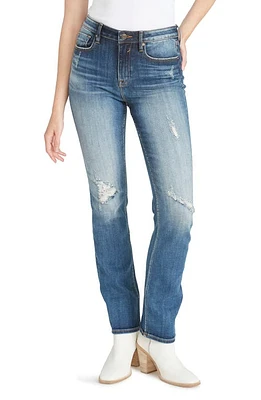 Vigoss Ace Destroyed High Waist Straight Leg Jeans Medium Was at Nordstrom