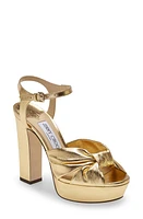 Jimmy Choo Heloise Metallic Platform Sandal Gold at Nordstrom